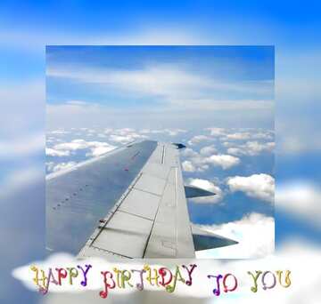 FX №83145 high quality image of an air plane wing in flight happy birthday card
