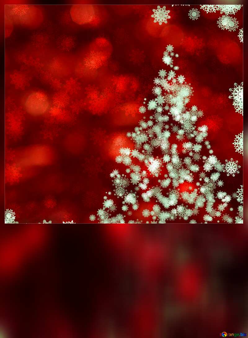 Dark Christmas blank card with tree of snowflakes №40733