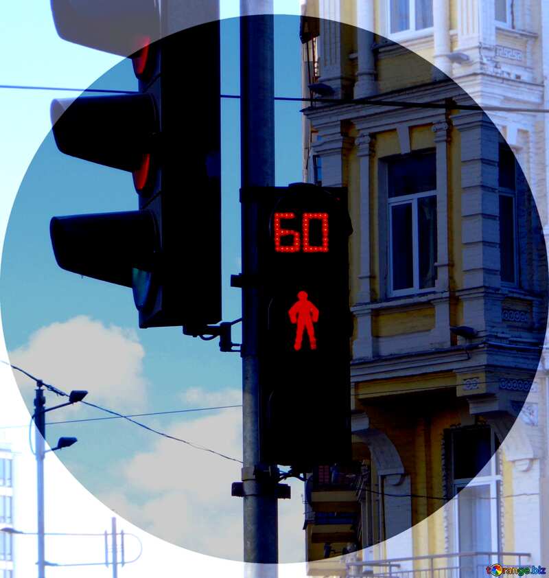 Red traffic light pedestrians     №48512