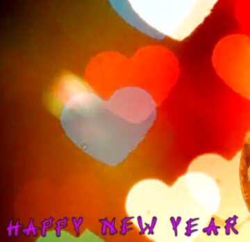 FX №87111 Hearts happy new year bokeh background