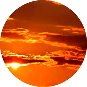 FX №89838 Golden sky sunset frame circle