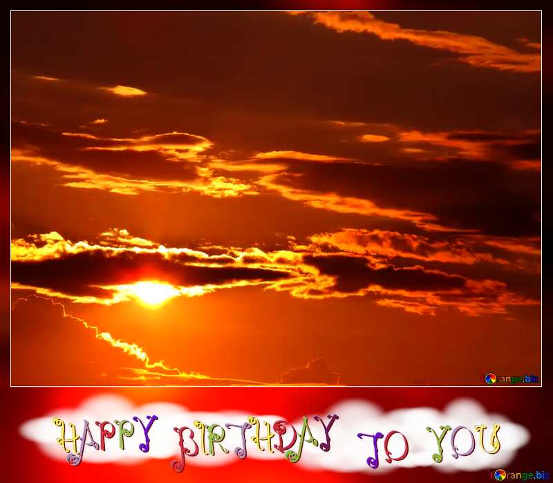 Golden sky happy birthday card №36391