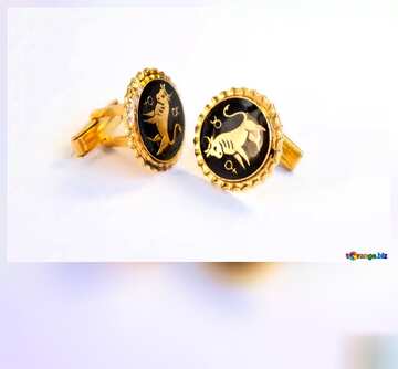 FX №91983 Cufflinks Gold. Blank card