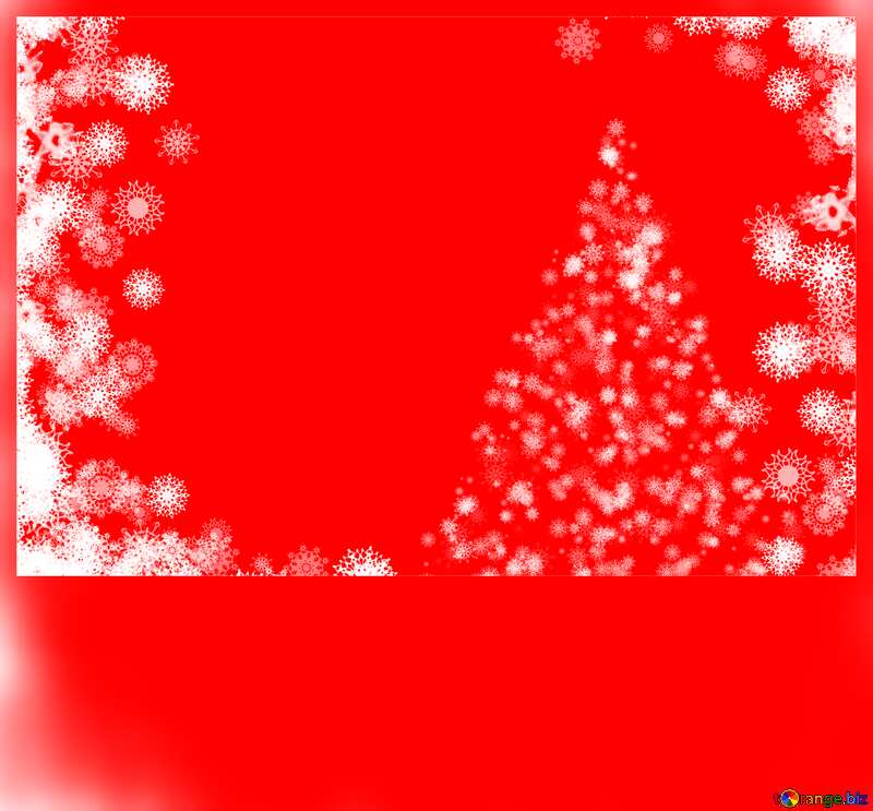 Background red  Christmas clipart tree with snowflakes frame №40696