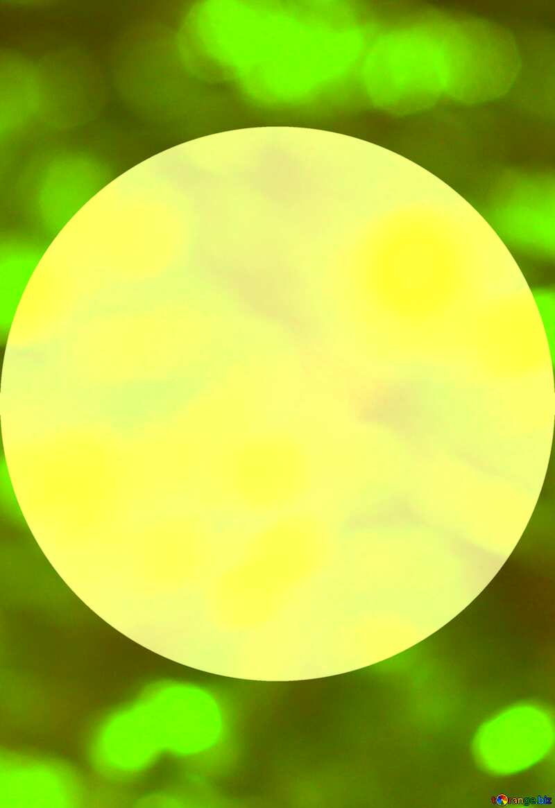 Brilliant yellow circle on green speckled background №37827