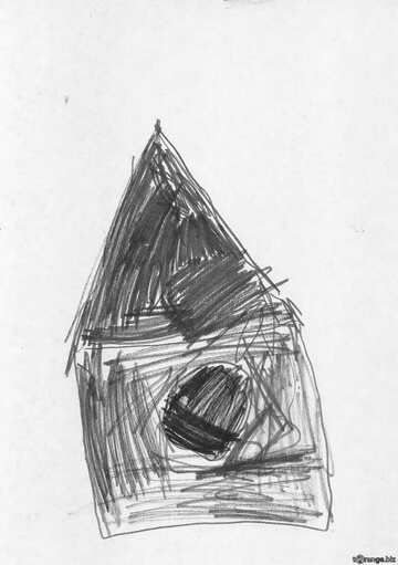 FX №92830 Child`s drawing black house