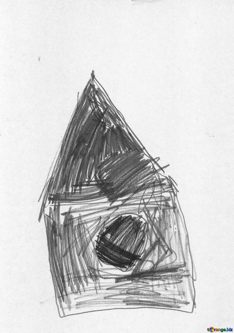 Child`s drawing black house №42830