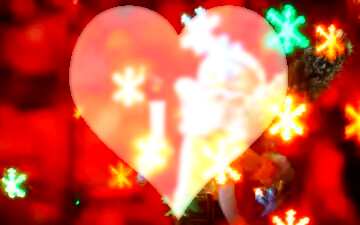 FX №94995 Christmas red bokeh background with love heart