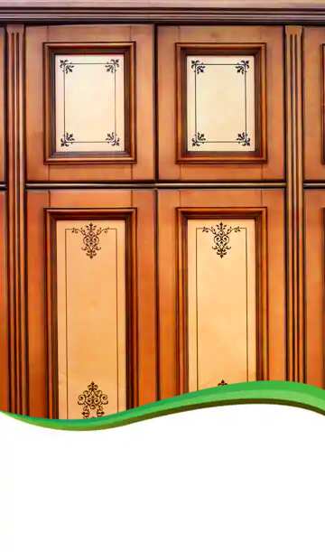 FX №95674 wood door texture green curved border