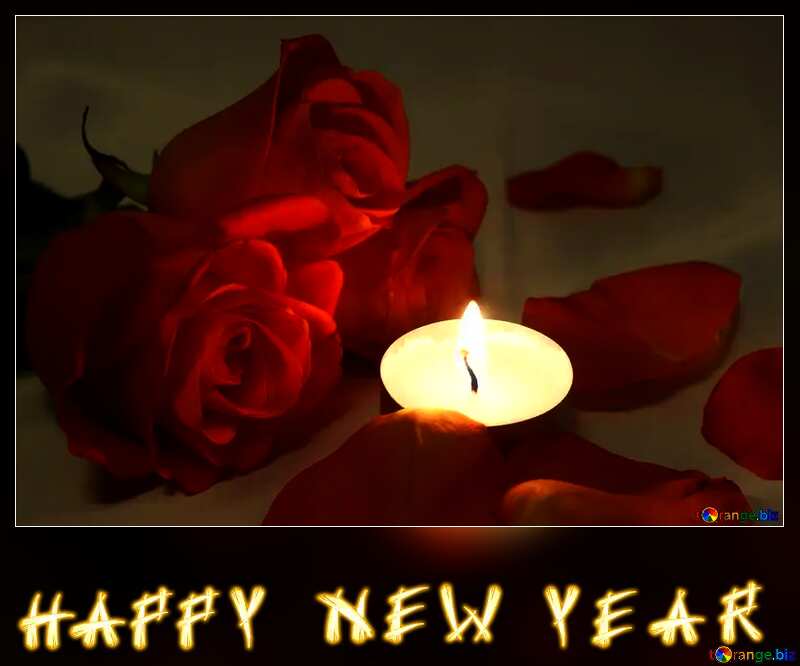 Romantic  night happy new year  text card №7276