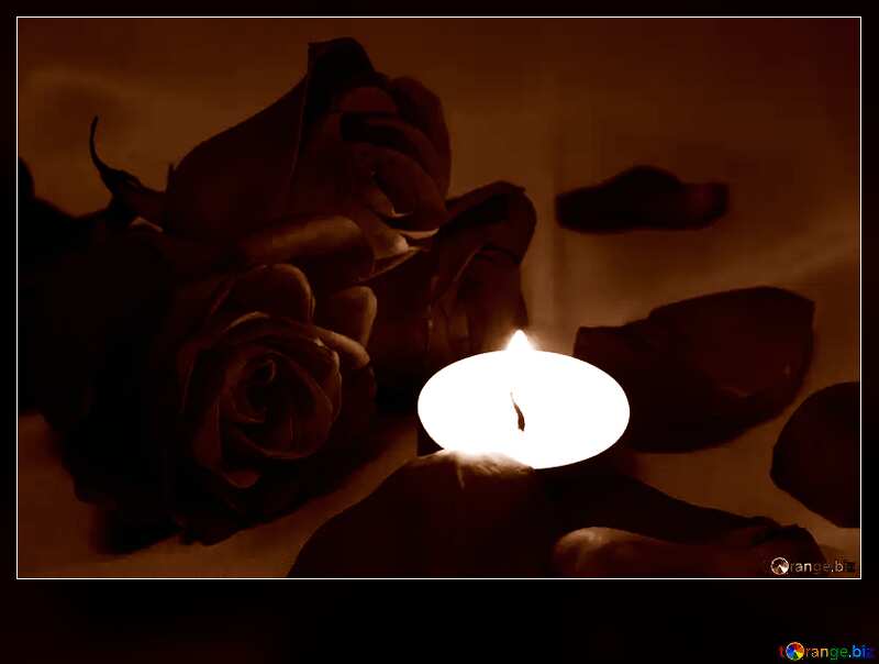 Romantic night with candle  dark blank  frame card №7276